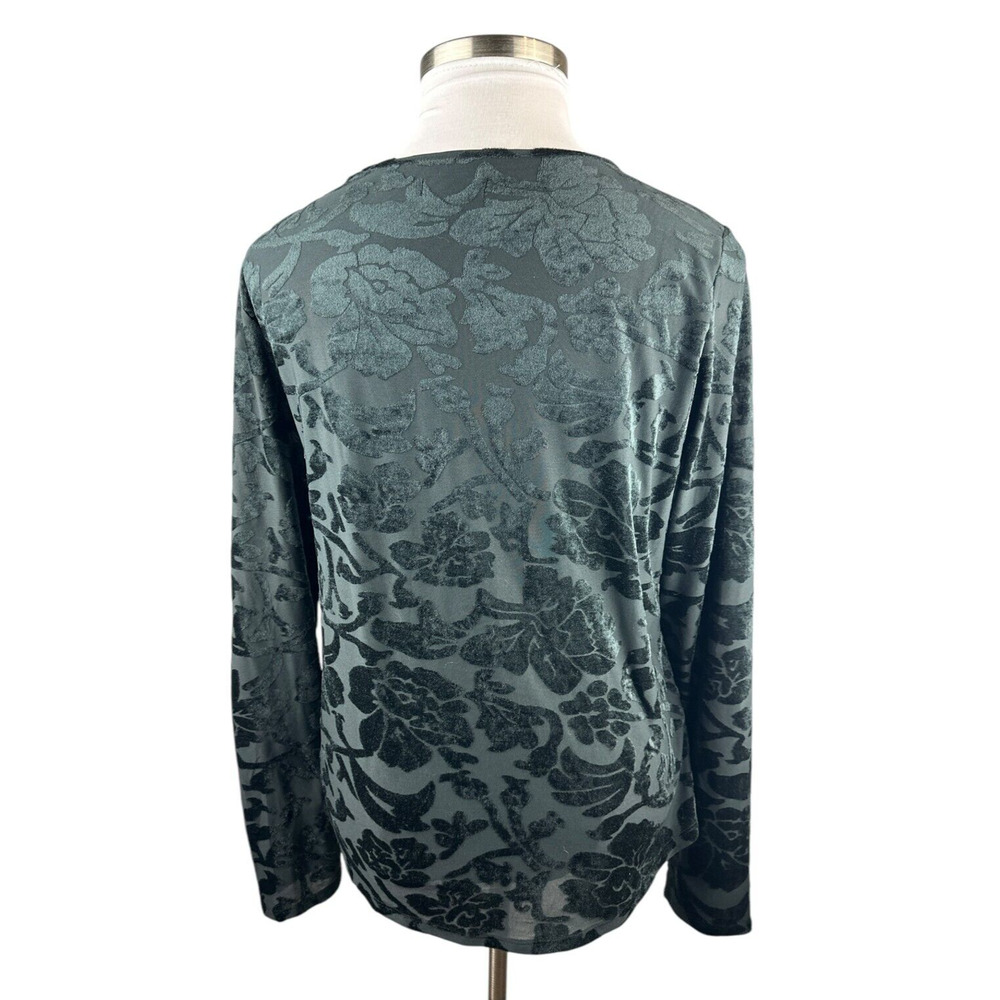 Sundance Bella Grace Floral Velvet Burnout Top Black Long Sleeve Women's Size XL - Picture 11 of 16
